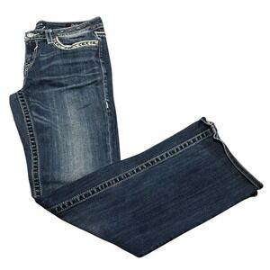 Vigoss Dallas Bootcut Jeans Womens 33x32 Medium Wash Stretch Sequins